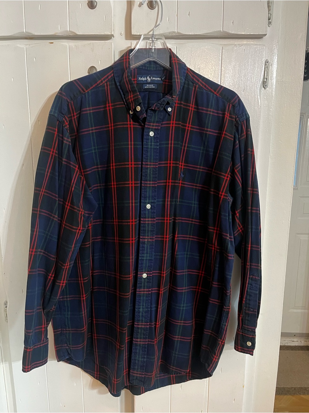 Ralph Lauren Navy and Red Plaid Button-Down Shirt